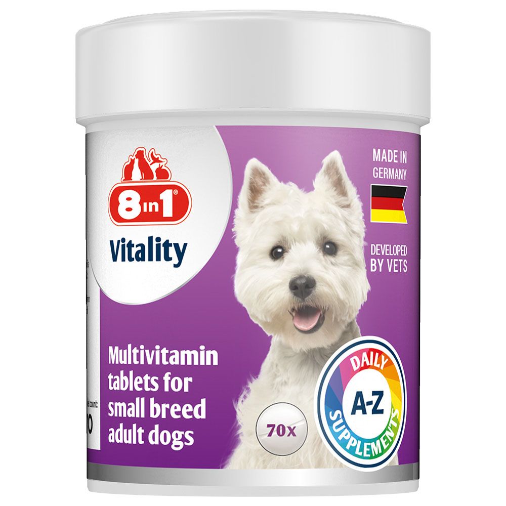8in1 Vitality Multivitamin Tablets for Small Breeds 70 Tablets