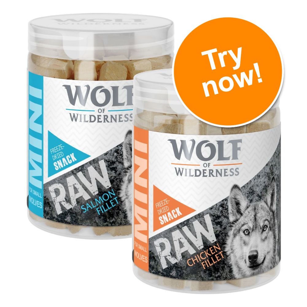 Wolf of Wilderness Mini RAW Freeze-dried Snacks Mixed Trial Pack 2 Varieties: Salmon, Chicken (110g)