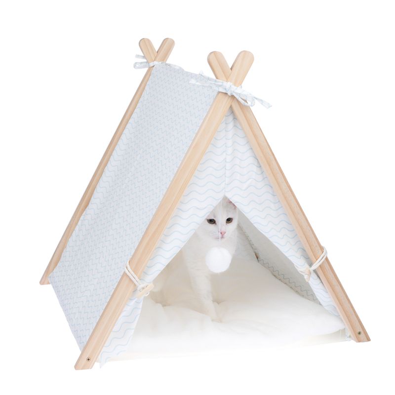 TIAKI Blue Wave Cat Teepee 56.5 x 61.5 x 61 cm (L x W x H)