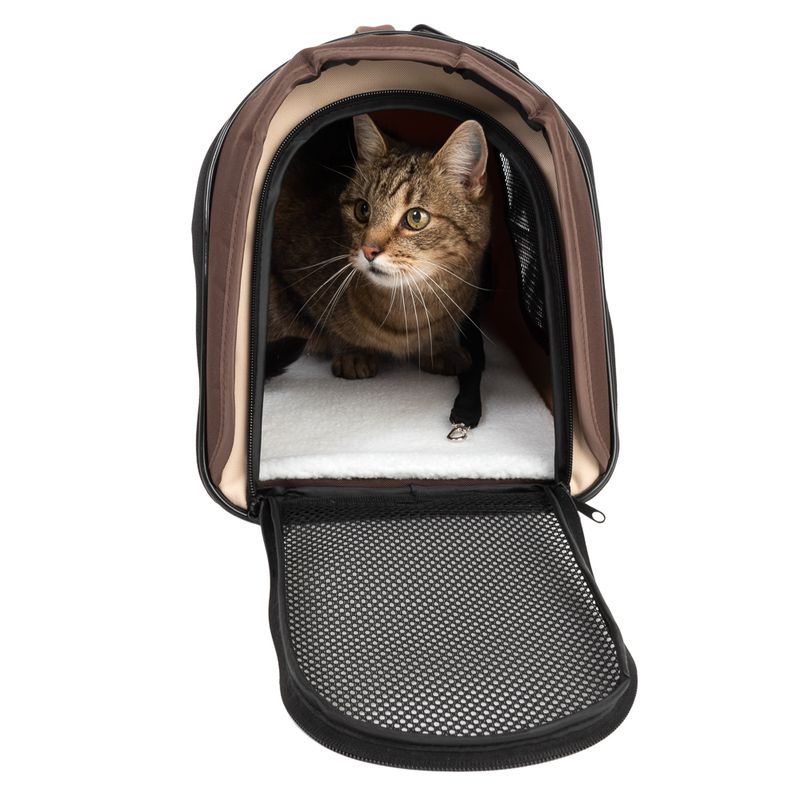 Pet Carrier Brown & Beige: 54 x 26 x 30cm (L x W x H)