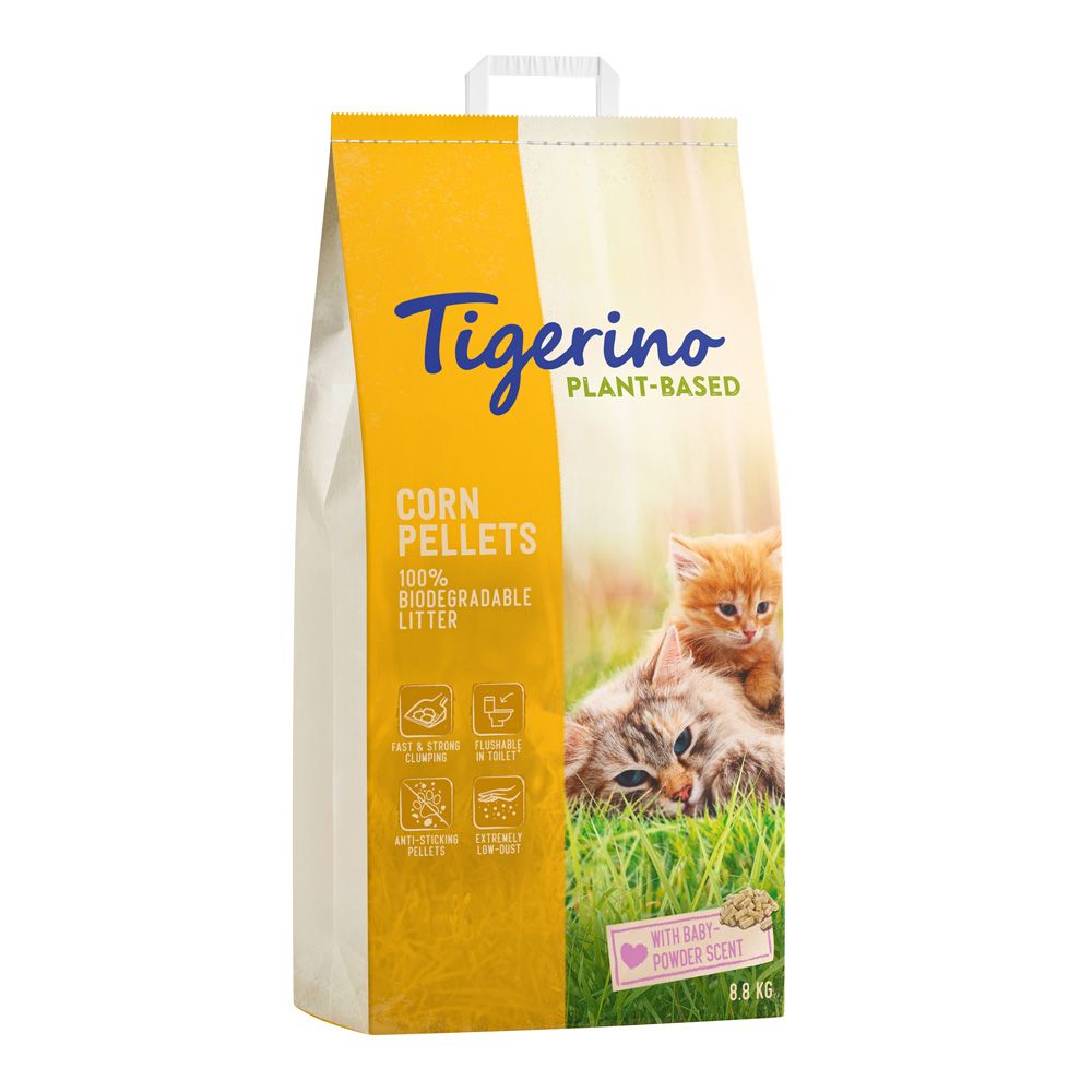 Tigerino Plant-Based Litter Corn Pellets - Baby Powder Scent 7l
