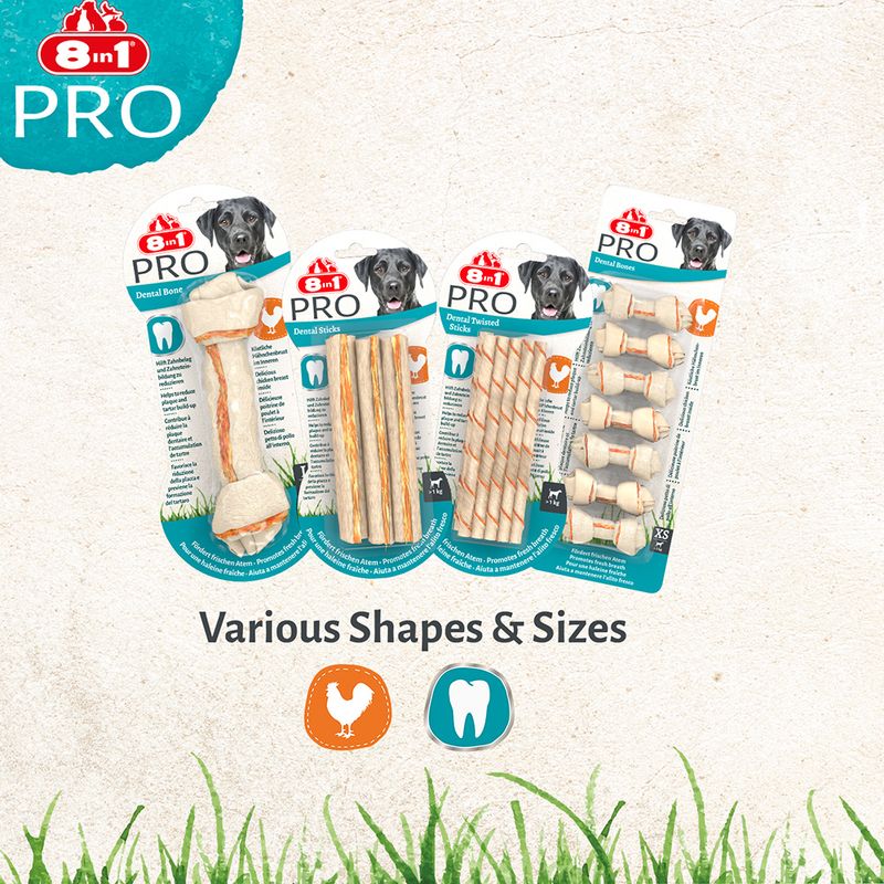 8in1 Pro Dental Chew Bones - Chicken XS (21 Bones)