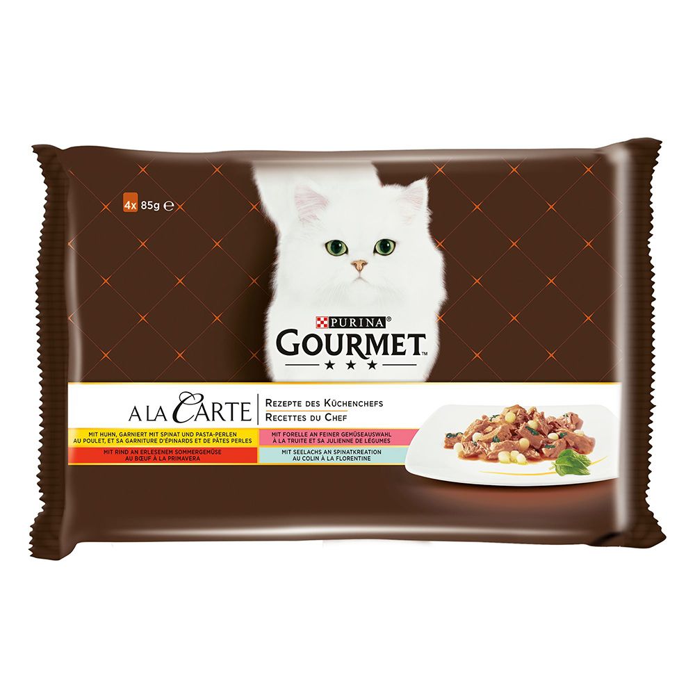 Gourmet A La Carte Mixed Trial Pack 4 x 85g Chicken, Trout, Beef, Pollack