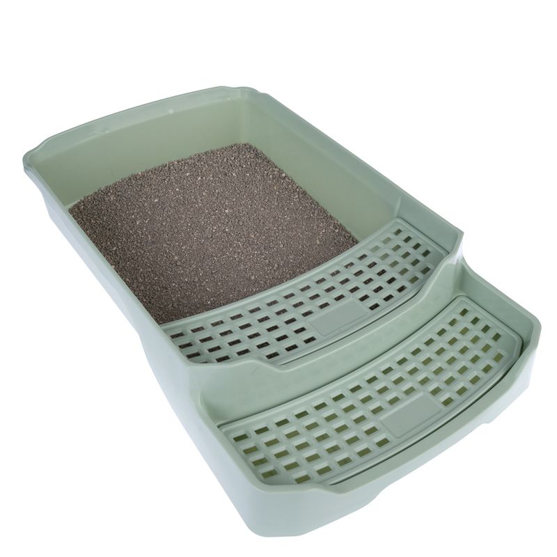 kooa Hooded Litter Draw with Litter Drawer White / Mint