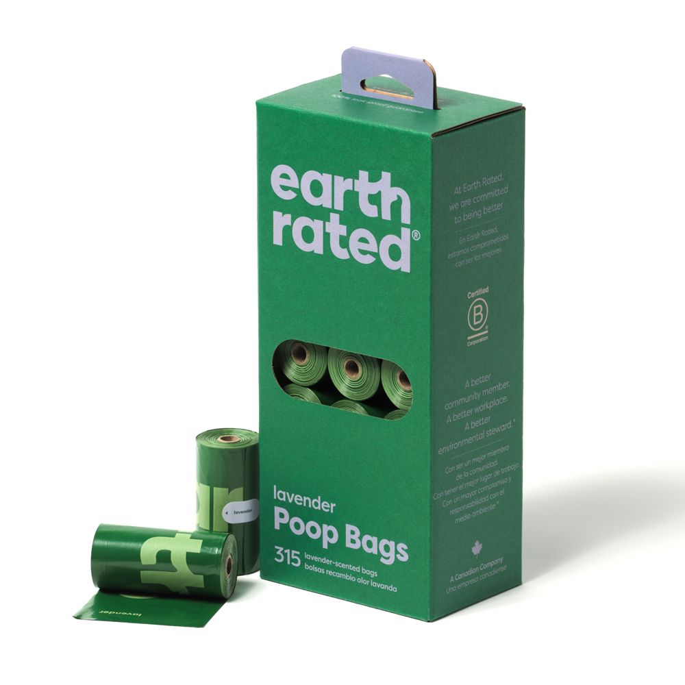 Earth Rated Dog Waste Bag Rolls 8 rolls of 15 bags, lavender (120 bags)