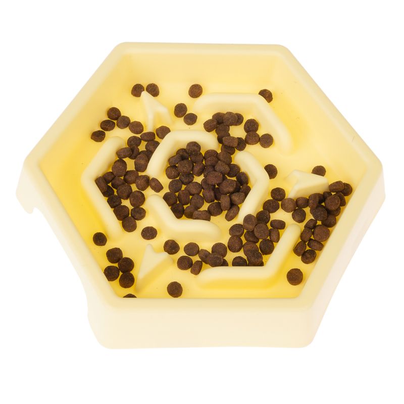 TIAKI Slow Feeder Yellow Hexagon 450 ml
