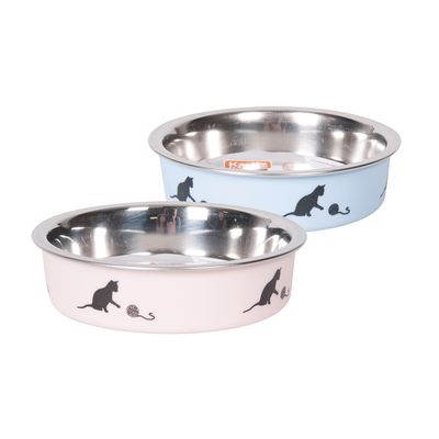 Karlie Ascar Stainless Steel Cat Bowl Pink: 160ml, diameter 10cm