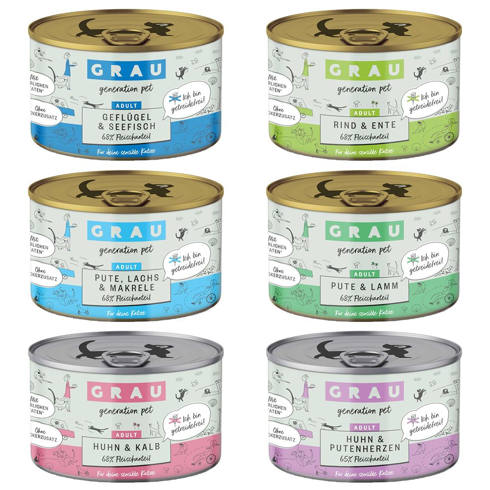 GRAU Adult grain-free 6 x 200 g Mix (6 varieties)