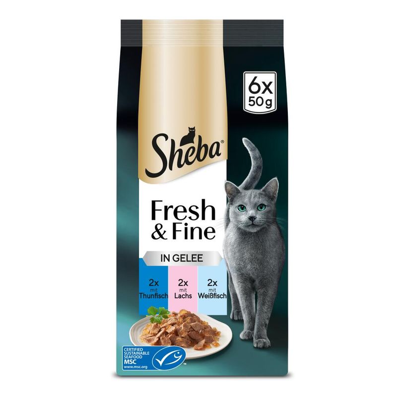 Sheba Fresh Choice Mini Pouches 6 x 50g Chicken, Turkey & Duck in Gravy