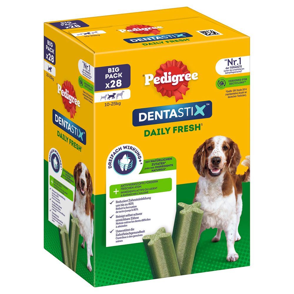 Pedigree Dentastix Fresh - Daily Freshness for Medium Dogs (10-25kg) 28 Sticks