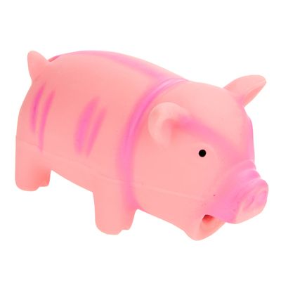 Grunting Latex Squeaker Pig Toy approx. 15cm, pink