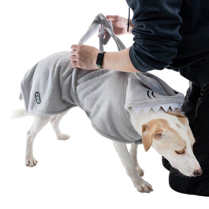 TIAKI Dog Bathrobe - Shark approx. 25cm Back Length