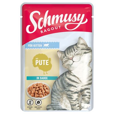 Schmusy Ragout Kitten in Sauce 22 x 100 g Turkey
