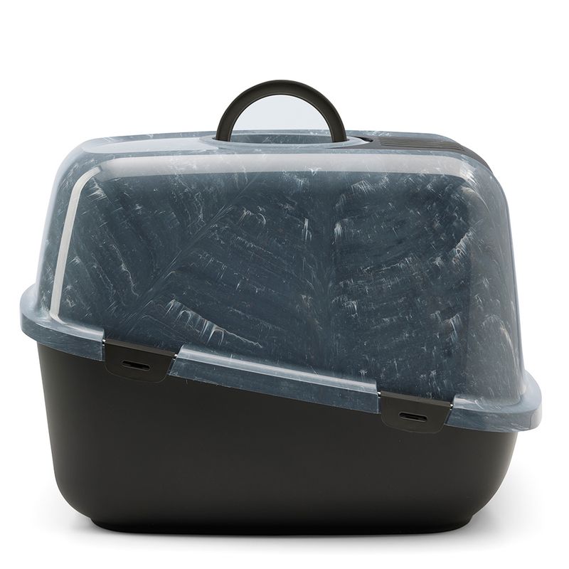 Savic Nestor Jumbo Marble Cat Litter Tray Anthracite white marble / black