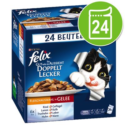 Felix As Good As It Looks - Doubly Delicious 24 x 85g Meat in Jelly