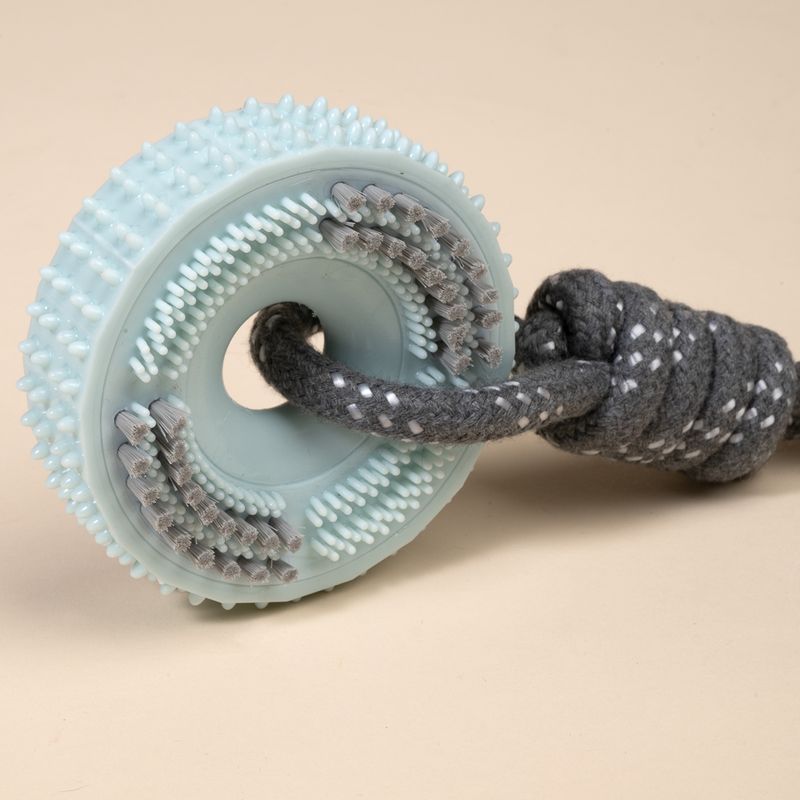 TIAKI Spiky Wheel Chew Toy with Rope approx. 30 x 9 x 4 cm (L x W x H)