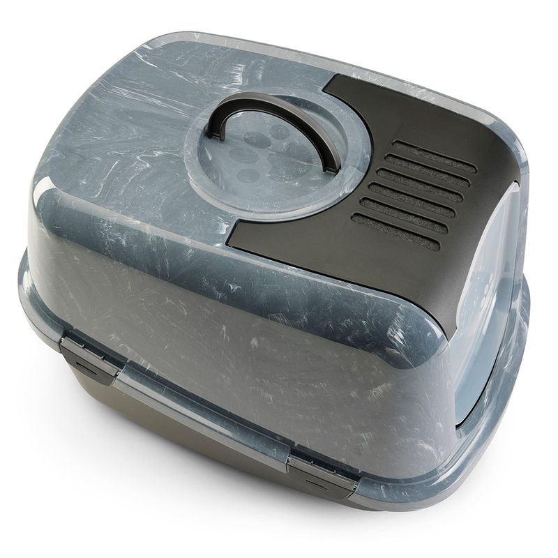Savic Nestor Jumbo Marble Cat Litter Tray Anthracite white marble / black