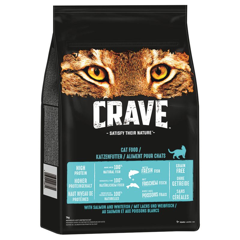 Crave Adult Salmon & Whitefish Dry Cat Food 750g