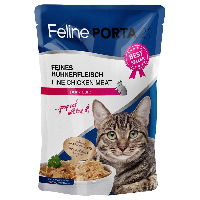 Feline Porta 21 Pouches 6 x 100g Whole Tuna with Surimi