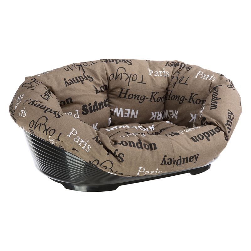 Set Ferplast dog basket Siesta Deluxe - Cities Size 4 (Basket only): 61.5 x 45 x 21.5 cm (L x W x H)