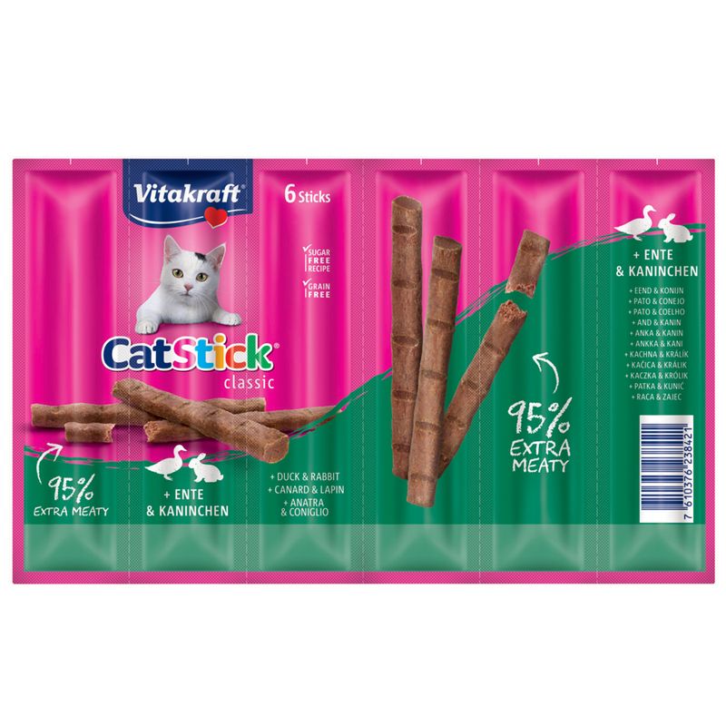 Vitakraft Mini Cat Sticks - 6 x 6g Classic: Duck & Rabbit