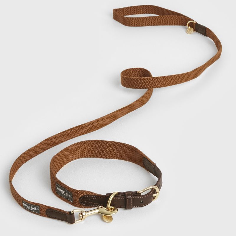 Nomad Tales Bloom Collar, caramel Size M: 40 - 46 neck circumference, W 32 mm