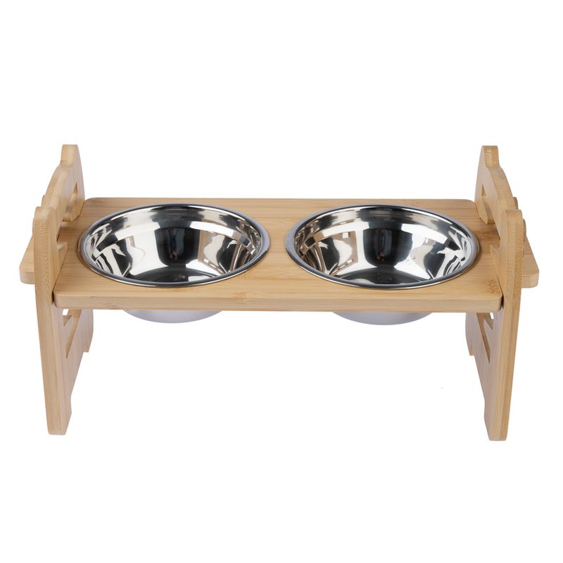 Modern Living Ubud Double Bowl with Bamboo Stand 550ml