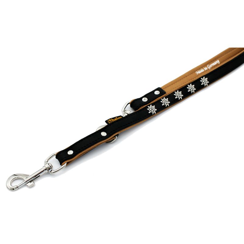 Heim Demonstration Leash Edelweiss, black/nature 200 cm long, 18 mm wide