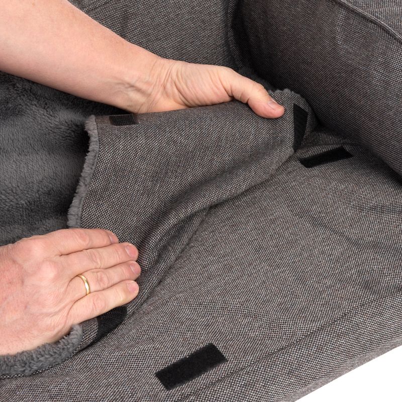 Orthopedic dog sofa grey Replacement cover, dark gray, size L