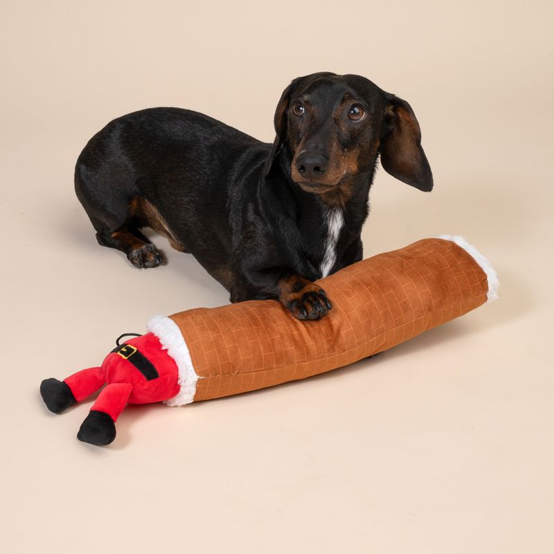 TIAKI Santa's Chimney Plush Dog Toy approx. 48 x 11 x 8 cm (L x W x H)