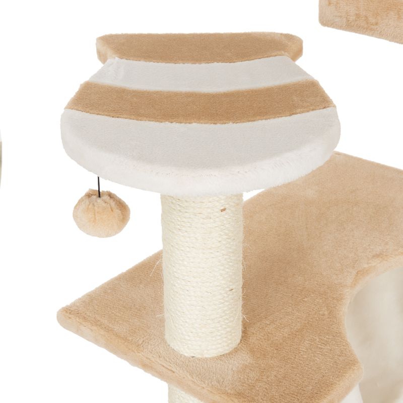 Gingerbread House Cat Tree with Ladder Beige