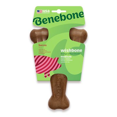 Benebone Wishbone Bacon Small: approx. 17.5 x 10 x 4cm (L x W x H)