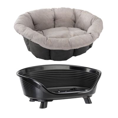 Ferplast Siesta Deluxe Basket Set with Beige Tweed Sofa Cover Size 4: 61.5 x 45 x 21.5 cm (L x W x H)