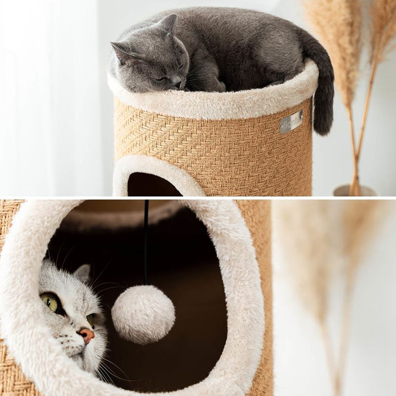 Lionto Scratching Barrel with Jute - Beige 50 x 36 x 36cm (H x L x W)