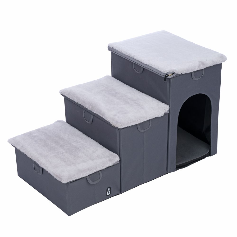 TIAKI Folding Pet Staircase with 3 Steps 76 x 39 x 41cm (L x W x H)