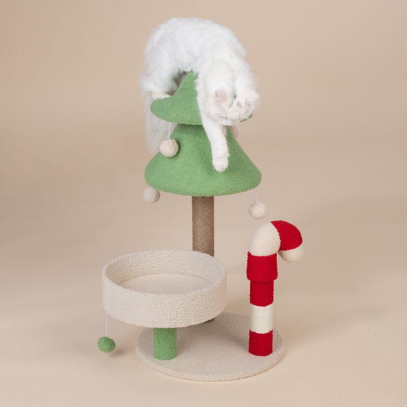 TIAKI Candy Cane Scratching Tree White/Red/Green