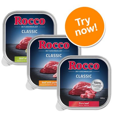 Rocco Trays Mixed Trial Pack 9 x 300g Menu Mix 1: Beef, Poultry, Lamb