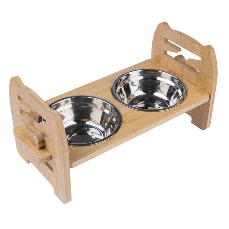 Modern Living Ubud Double Bowl with Bamboo Stand 550ml