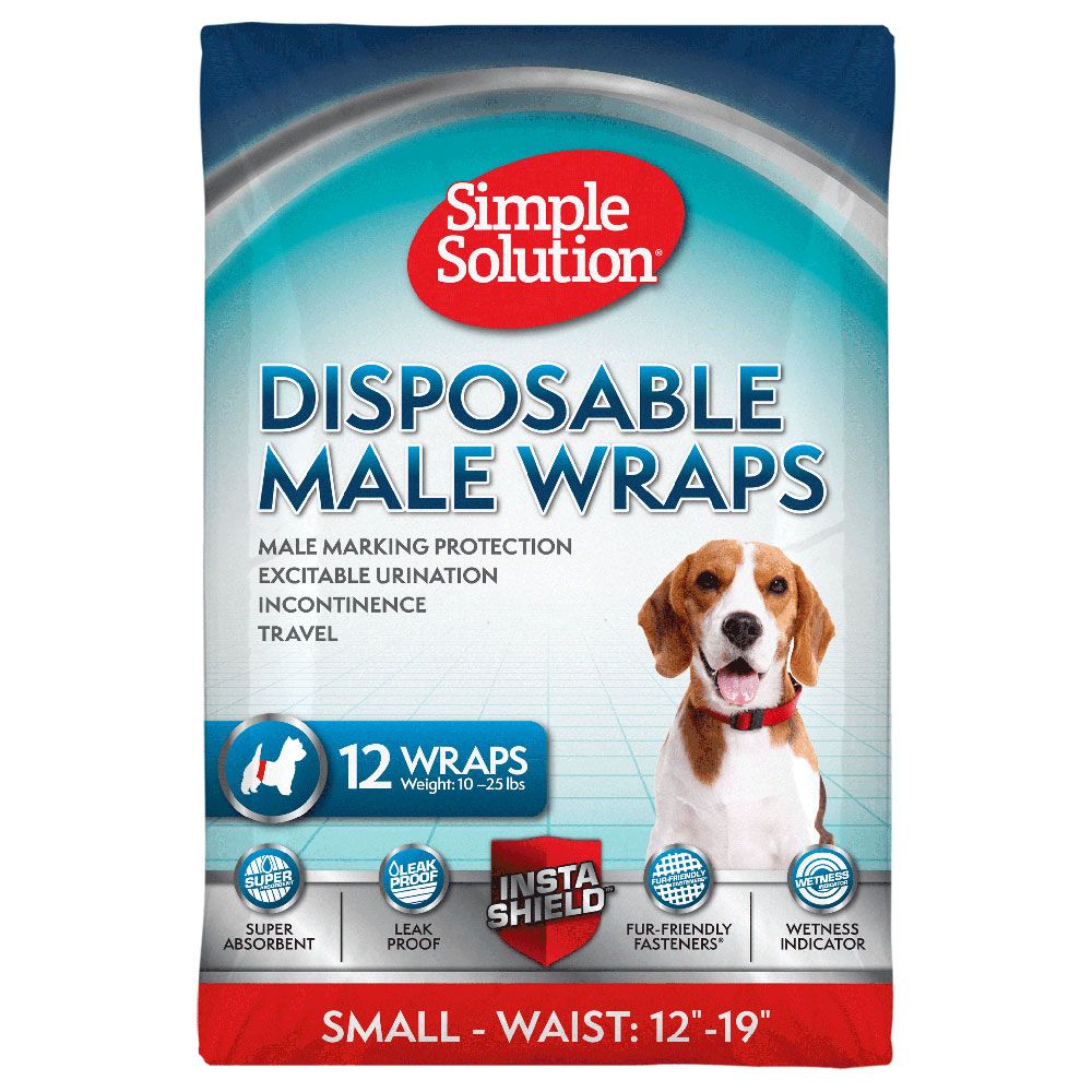 Simple Solution Disposable Diaper for Male Dogs Size S: 30 - 48 cm, 12 pieces