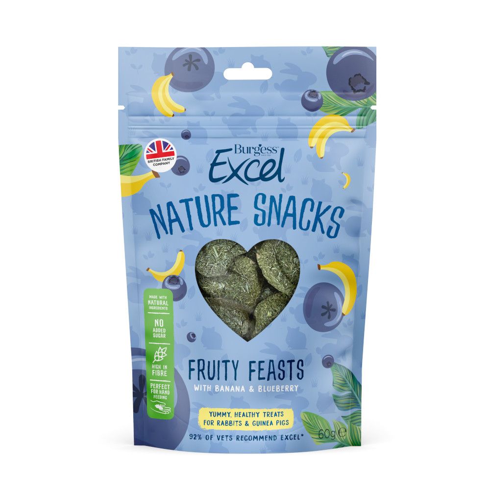 Burgess Excel Nature Snacks Fruity Feasts 60g