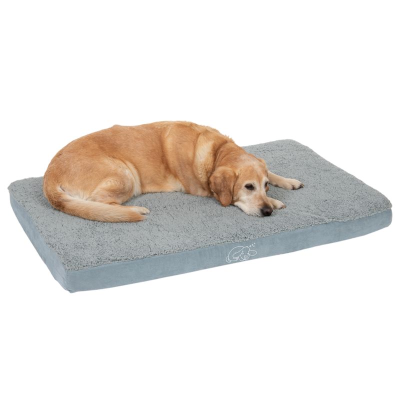 Rectangular Memory Foam Dog Bed - Grey 72 x 50 x 9.5 cm (L x W x H)