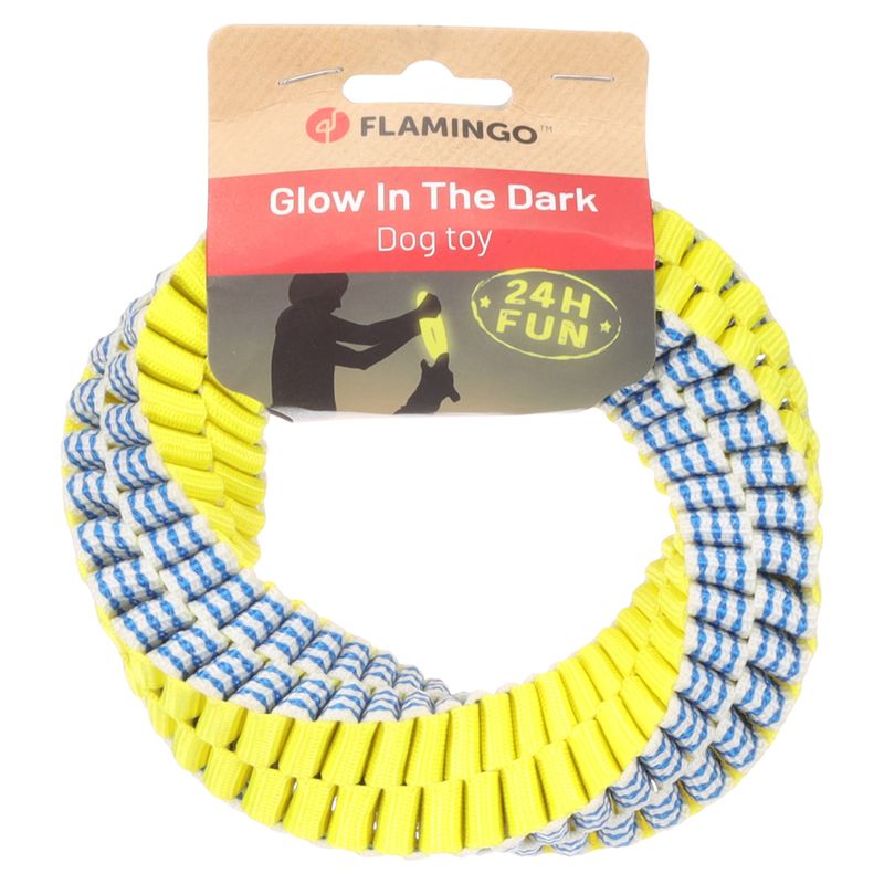 Flamingo Dog Toy Glowa Ring Size S: 13 x 13 x 3.5cm