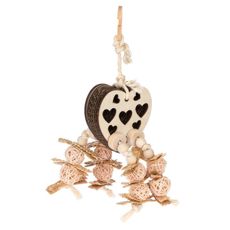 TIAKI Heart Snack Bird Toy approx. 30 x 10 x 9cm (L x W x H)