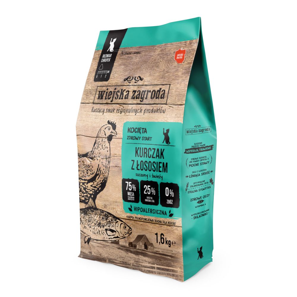 Wiejska Zagroda Kitten Chicken with Salmon 1.6kg