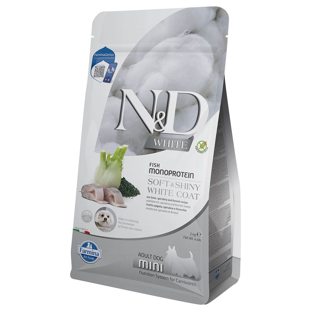 N&D White Adult Mini with Sea Bass, Fennel & Spirulina 2kg