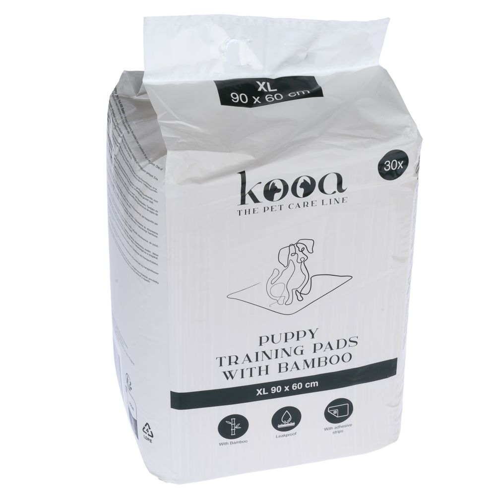 kooa Puppy Training Pads with Bamboo Medium: 45 x 30cm (L x W), 30 Pads
