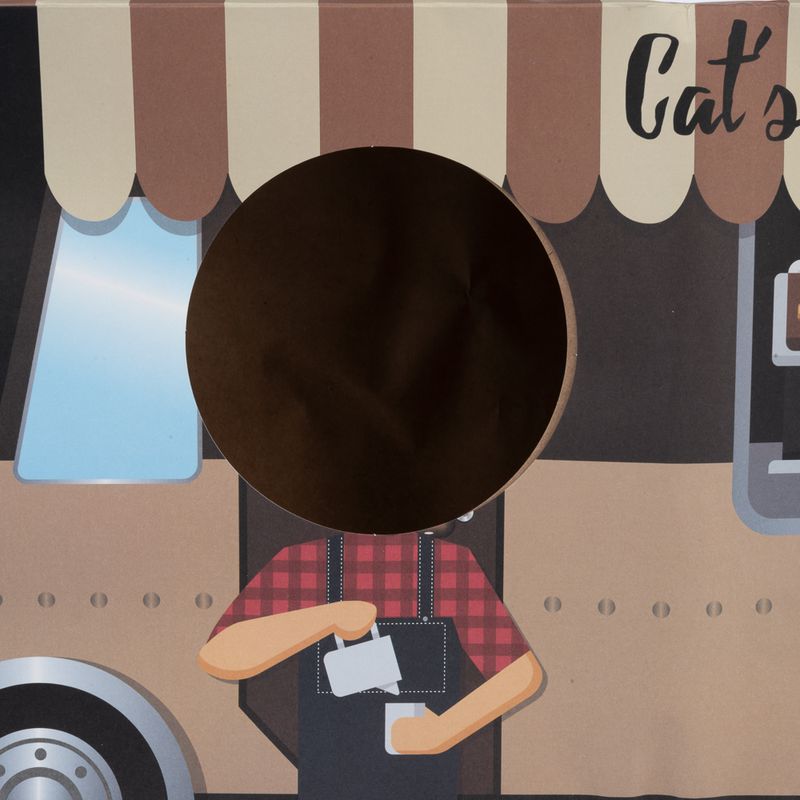 TIAKI Paper Tunnel Coffee Truck for Cats 60 x 22 x 27cm (L x W x H)