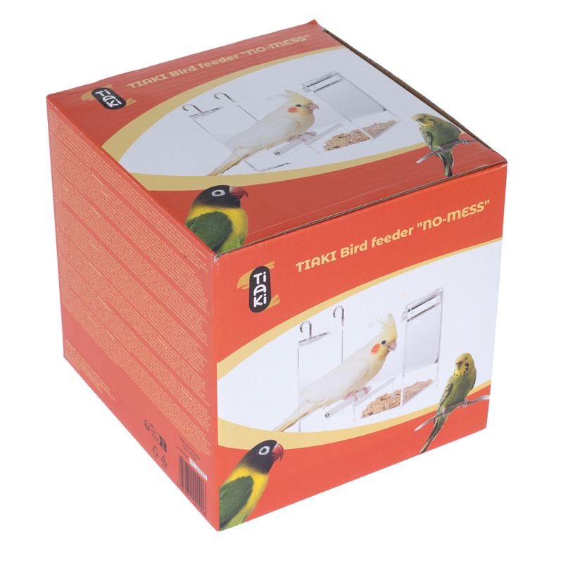 TIAKI No-Mess Acrylic Bird Feeder Size S: 13 x 14 x 13cm (L x W x H)