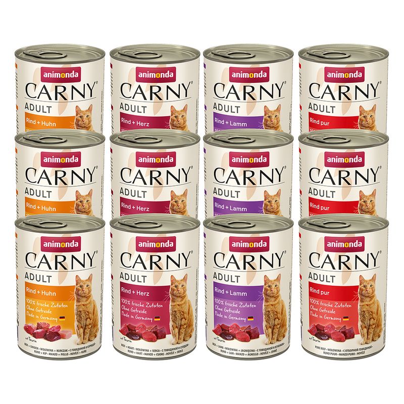 animonda Carny Adult Saver Pack 12 x 400g Poultry & Beef Varieties