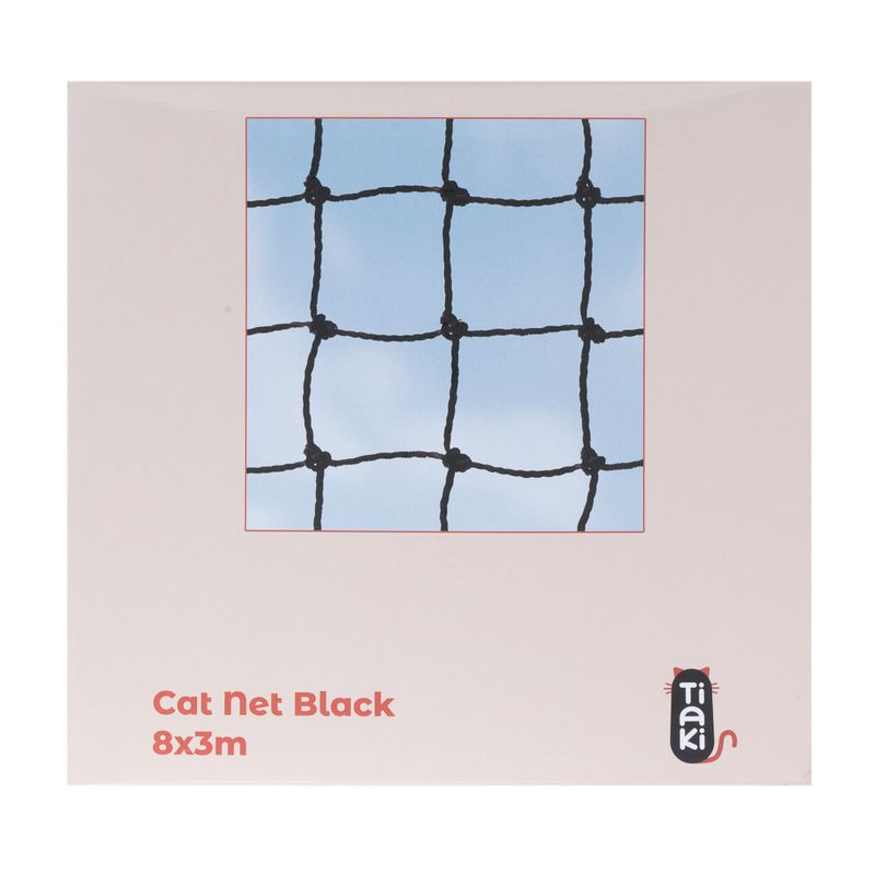 TIAKI Cat Safety Net with Wire Reinforcement - Black 2 x 1.5 m